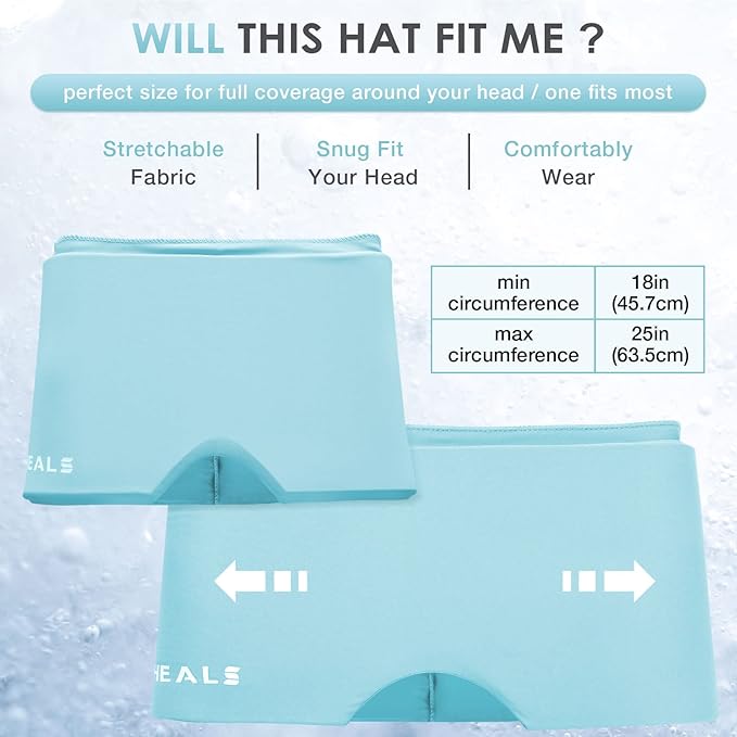 Cold Head Hat, Ice Head Wrap, Ice Pack Cap -LightGreen