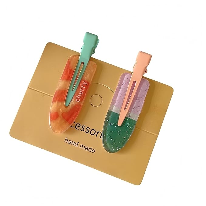 2 Pcs Cute fruit hair clip for Women Girls thick,thin hair.No Bend No Crease Hair Clips for styling sectioning hair barretters fine (Watermelon soda)