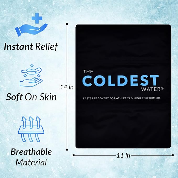 Coldest Gel Ice Pack, Reusable Flexible Ice Packs for Injuries, Multipurpose Hot Cold Therapy for Knee, Arm, Shoulder, Back (14" x 11" (Pack of 2))