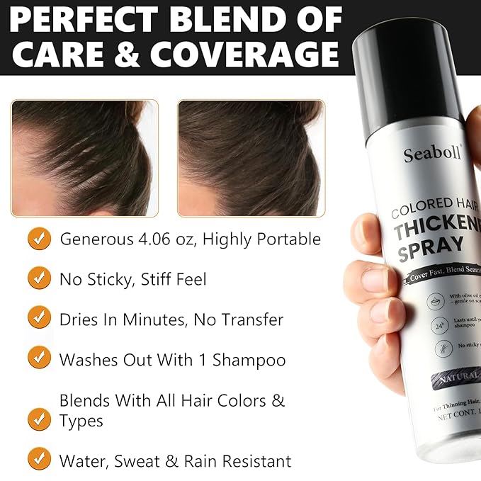 Root Touch Up Hair Color Spray–4oz, Sweat-Resistant & Natural, Instant Gray Hair Cover Up, Temporary Root Concealer Hair Filler Dye Spray for Hairline, Scalp&Thinning– Light Brown–Women & Men