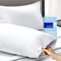 THREAD SPREAD 100% Cotton King Size Pillow Cases Set of 2-400 Thread Count Pillow Cases King Size Set of 2 (White), Luxuriously Soft Hotel Quality Sateen Weave Pillowcases, Crisp & Cool