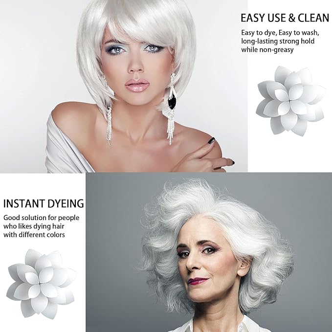 Christmas White Hair Color Wax 4.23 Ounces, Hair Spray Color, Natural Hair Wax Color, Washable Kids Women Temporary Hair Color Dye Clays for Beard, DIY, Parties, Cosplay, Role Playing,Halloween(White)