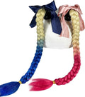 2PCS Helmet Pigtail Motorcycle Helmet Ponytail Bicycle Helmet Braids Hair Tails Used for Any Helmets/Suction Cup Reusable Design 2PCS(Helmet Not Included)