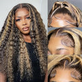 bangjazz 30 Inch Deep Wave Lace Front Wigs Human Hair Fb/27 180% Density 13x4 HD Lace Frontal Wigs Human Hair Pre Plucked Ombre Lace Front Wig Balayage Highlight Glueless Wigs Human Hair for Women