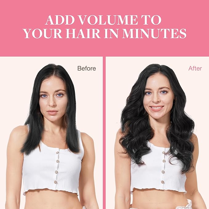 GOO GOO Clip in Hair Extensions Real Human Hair, Remy Human Hair Extensions Clip ins for Women, Natural Human Hair, 20inch 180g 9Pcs, #1B Natural Black