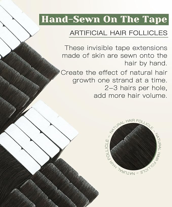 SURNEL Injected Tape in Hair Extensions Balayage Dark Brown to Dirty Blonde Seamless Remy Invisible Tape in Extensions Human Hair 14inch 20 Pcs 30g(#2618,14)