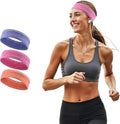 Athletic Sweat Bands Headbands for Women, Moisture Wicking Sweatbands Non-Slip Elastic Sports Hair Bands for Running, Workout, Yoga, Basketball, Tennis, Exercise