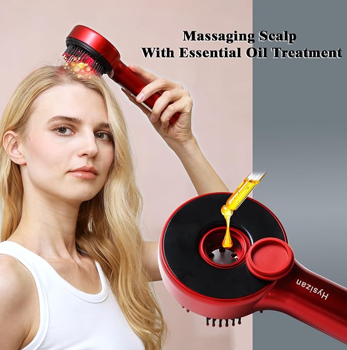 3-in-1 Hair Scalp Massager Comb - Rechargeable Cordless Portable Scalp Care Brush with Essential Oil Applicator, Gentle Scratching & Kneading Massage for Hair & Scalp Nourishment, Fit for Men & Women