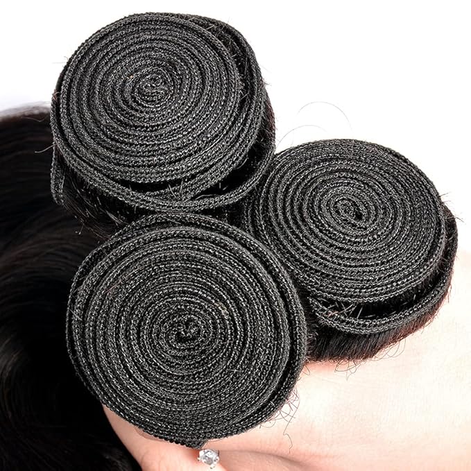 Bundles Human Hair Color 1B Straight Bundle Brazilian Virgin Soft and Silky Remy Hair 3 Bundles 12 14 16 Inch Double Weft Natural Black Straight Bundle Hair Weave 300g