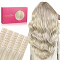 WENNALIFE Tape in Hair Extensions Human Hair, 40pcs 100g 16 inch Hair Extensions Real Human