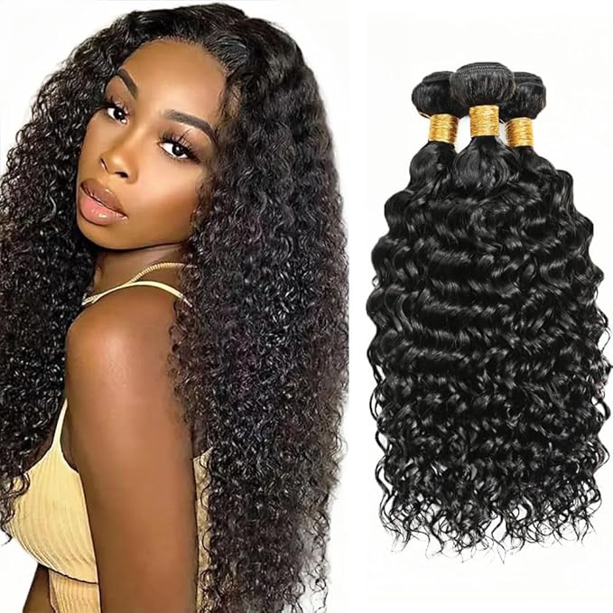 30 32 34 Inch Kinky Curly Bundles Human Hair Natural Black Bundles Niegmeag Virgin Remy Hair Extensions Double Weft Color 1B Kinky Curly Bundle
