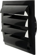 Repa Market 6 Inch Black Dryer Vent Hood/Duct Cover for Walls or Ducting/ABS Plastic Grille with Flaps & Insect Screen/Exhaust and Dryer Vent Covers for Indoor & Outdoor Use