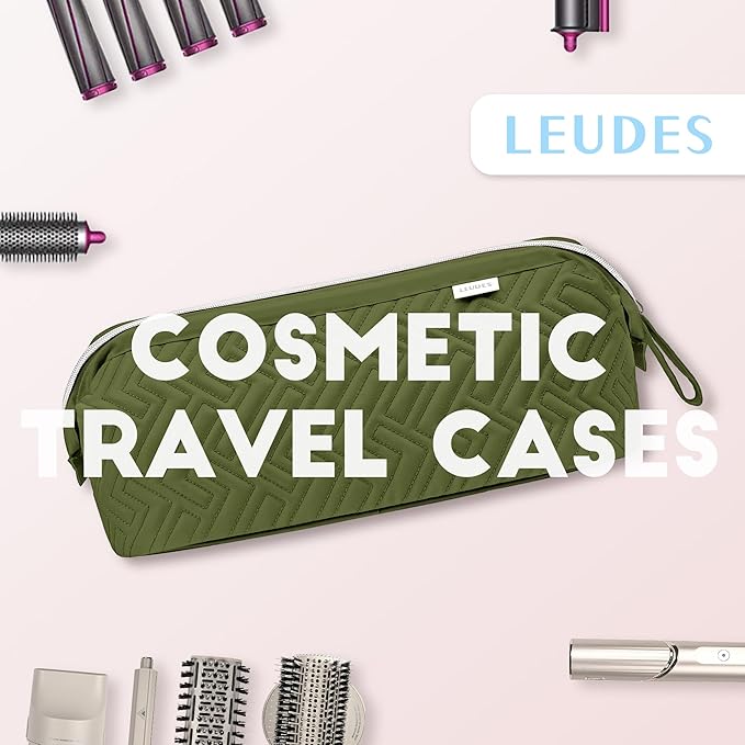 Leudes Hair Tools Travel Bag for Shark Flexstyle Carrying Case Portable Shark Hair Air Wrap Dryer Case Waterproof Dustproof Flat Curling Iron Travel Organizer (Army Green)