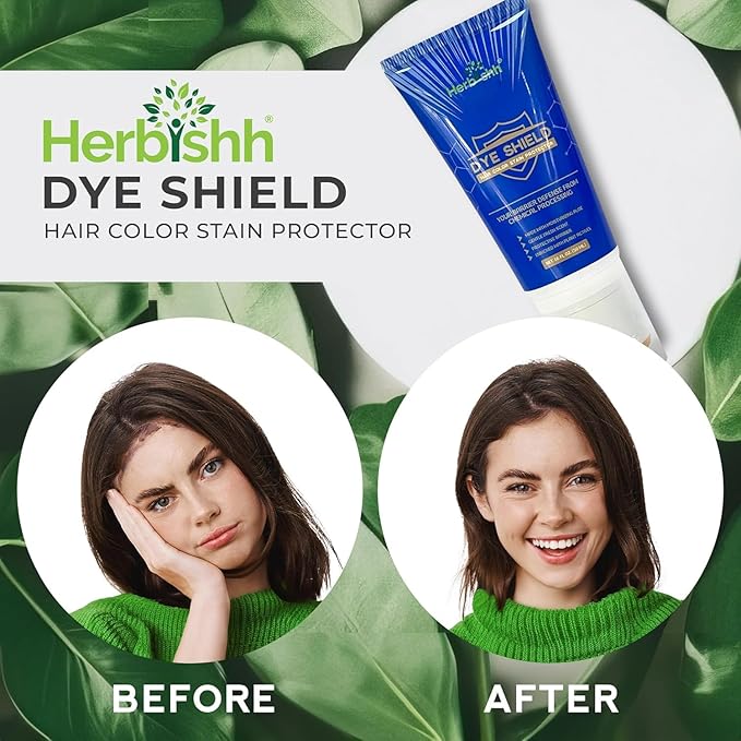 Herbishh Golden Brown 3 in 1 Hair Dye Shampoo 400 ML PPD Free + Hair Color Stain Protector – Dye Shield or Defender for Skin