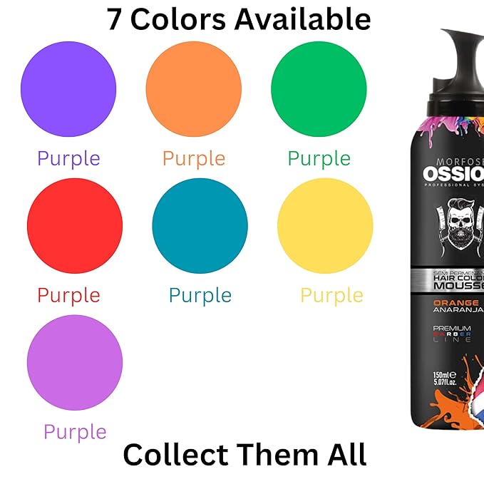 Morfose Ossion Semi Permanent Hair Color Mousse, 5.07 Fl Oz (Orange, 5.07 Fl oz)