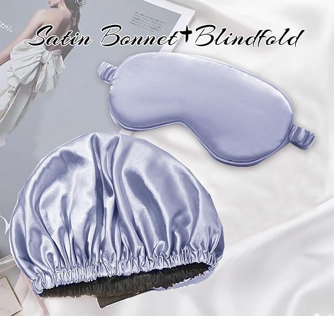 2Pcs Hair Bonnets For Sleeping Satin Bonnet Silk Bonnets For Women Silky Night Caps Womens Curly Hair Sleep Cap