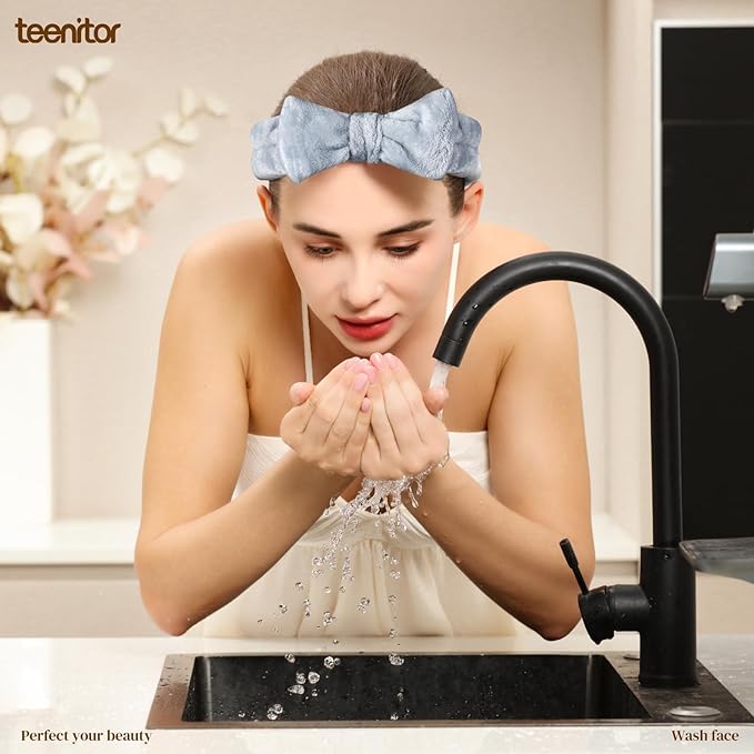 Teenitor Spa Headbands - 9Pcs Face Washing, Skincare and Self Care Puffy and Cute Headbands for Makeup, Girls and Women