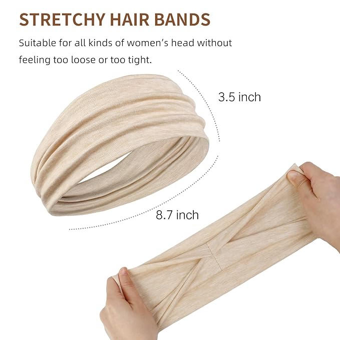 AKTVSHOW Headbands for Women Non-Slip Head Band for Women’s Hair Wide Thick Sweat Hair Bands, Trendy Hair Accessories for Women's Yoga, Workout, and Fashion