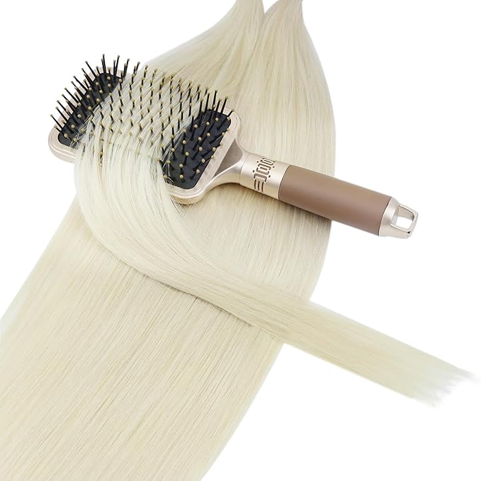 YoungSee Utip Human Hair Extensions Platinum Blonde 24 Inch K Tip Hair Extensions Human Hair White Blonde U Tips Extension Real Hair Long Straight U Tips Hair Extension for Women 50s/50g Hot Fusion