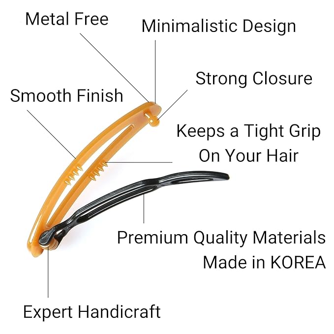 12pcs Hair Barrettes Set for Women and Girls, Hair Clips for Thick Thin Fine Hair, Non-metal Hair Accessories, Non-Slip Grip Handmade Snap Hairpin, BPA Free