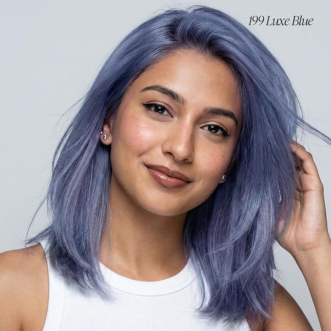 Adore Semi Permanent Hair Color (199 Luxe Blue) | Vegan & Cruelty-Free Blue Hair Dye | No Ammonia, No Peroxide, No Alcohol | 4 Fl Oz Each (Pack of 2)
