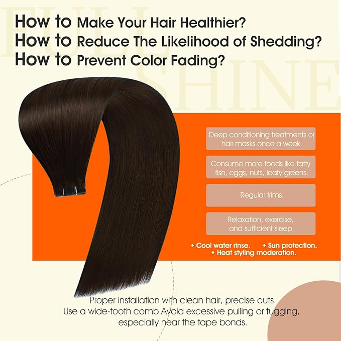 Full Shine Injected Tape in Hair Extensions Human Hair Color 2 Dark Brown Double Sided Tape in Extensions Human Hair Seamless Invisible Injection Extension Remy Skin Weft 16Inch 40G 20Pcs