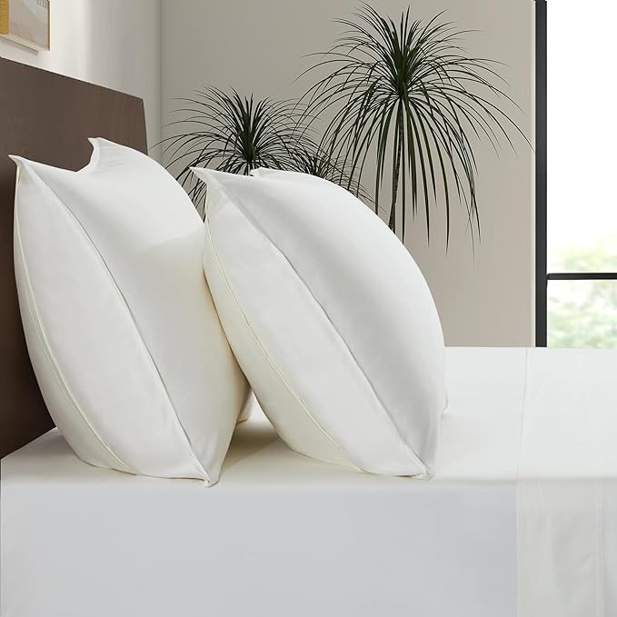 Luxury Bamboo Market | Queen Envelope Pillowcase Set | 100% Viscose Made from Bamboo | Organically Grown | Ultra Soft | Cooling | 2pcs [Opulent Ivory]