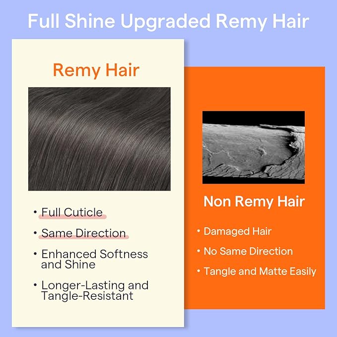 Full Shine Real Hair Extensions Clip in Human Hair Natural Black Tea Human Hair Clip ins for Fine Hair 20 Inch 120 G 7 Pcs