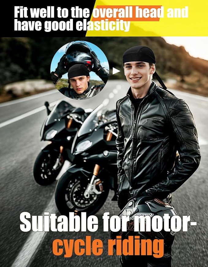 Doo Rags Beanie Hats Skull Caps Dew Rag Bandana Helmet Liner Motorcycle Cycling Cap Do Rag Headwrap for Men and Women