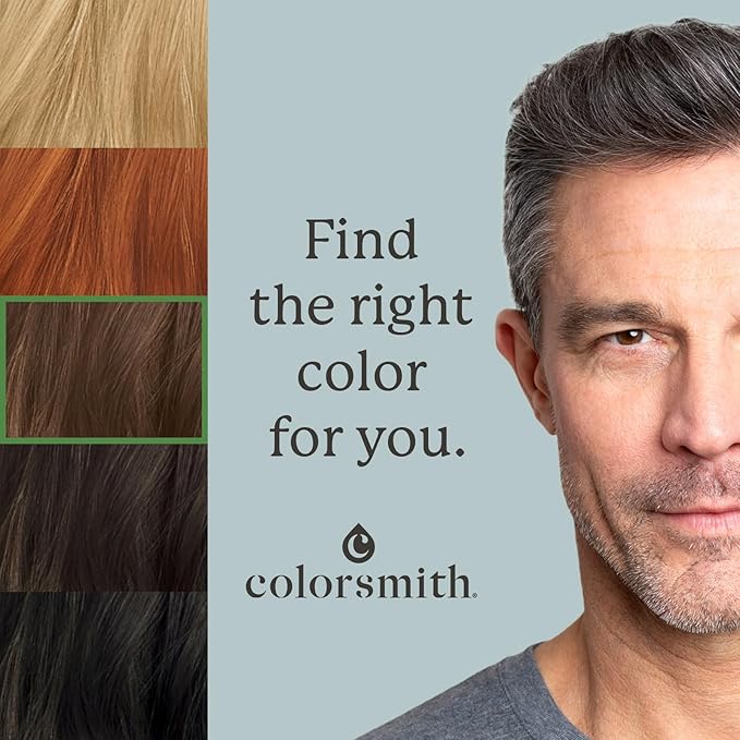 Hair & Beard Color for Full Gray Coverage 2 pack - Light Ash Brown - Ammonia-Free Complete Men’s At-home Beard & Hair Dye Kit, Professional-grade Permanent Hair Color (6.1)