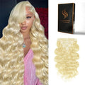 Clip in Hair Extensions Real Human Hair Body Wave 613 Bleach Blonde Clip in 100% Brazilian Remy Human Hair Extensions 8pcs Per Set with 18 Clips Double Weft 20 Inch 105g/3.6oz