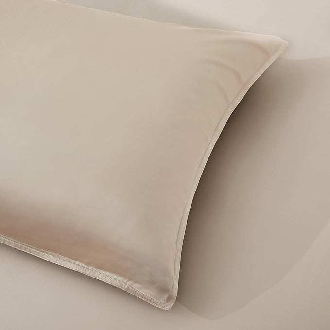 Luxury Bamboo Market | King Envelope Pillowcase Set | 100% Viscose Made from Bamboo | Organically Grown | Ultra Soft | Cooling | 2pcs [Dune]