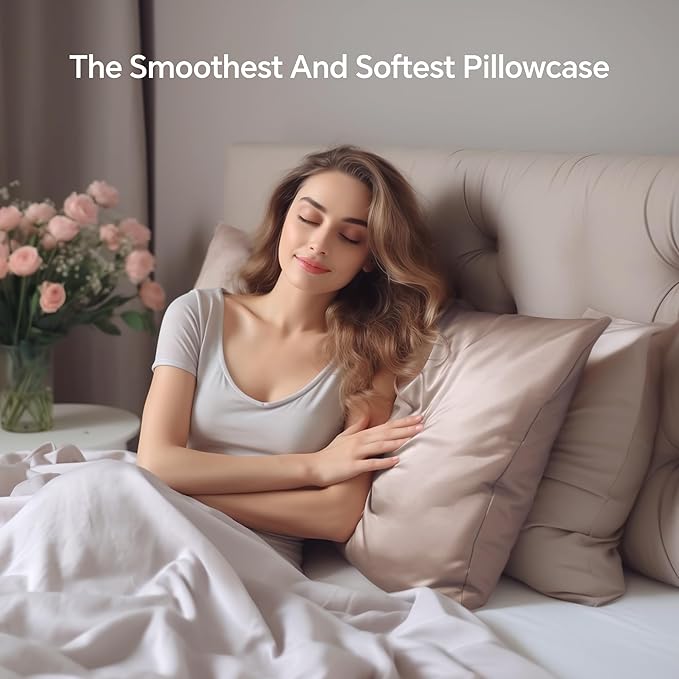 INFIIXSO Mulberry Silk Pillowcase for Hair and Skin, Silk Pillow Cases King Size with Hidden Zipper 20x40 Inches, Extraordinary Smooth and Soft Cooling Pillow Cases for Hot Sleepers(Caramel, 1 Pack)