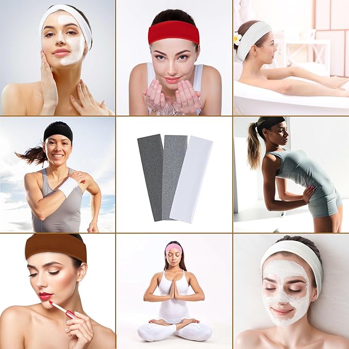 3PCS Headbands for Women Non Slip Elastic Sweat Hairbands Fashion Sports Hair Bands Soft Cloth Fabric Stretchy Headband for Workout Yoga Running