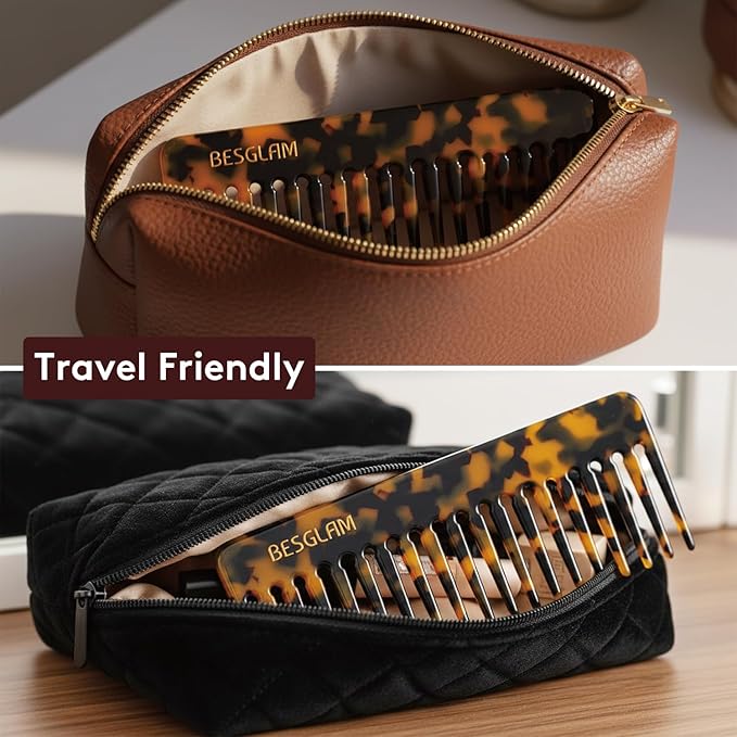 Wide Tooth Comb for Curls & Thick Hair - Large Detangling Comb for Women, 6 Inch Full-hand Length Acetate (Anti-Static), Wet/Dry Use, Reduces Breakage, (Tokyo)