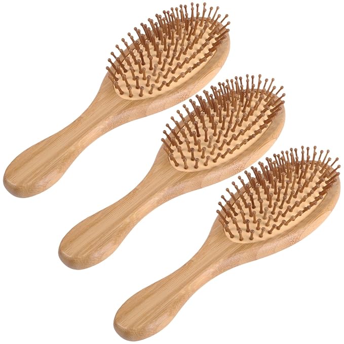 3Pcs Natural Wide Tooth Scalp Massage Comb Ergonomic Hair Care Tool for Relief and Scalp Nourishment Lightweight Portable Design for Travel and Outdoor Activities