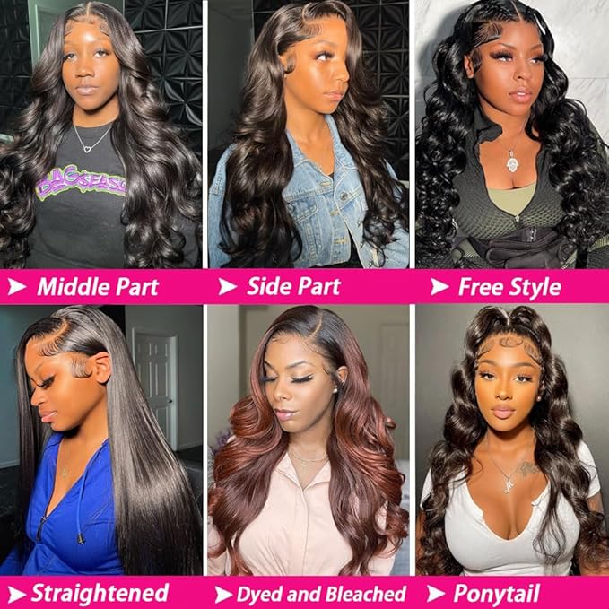 13x6 Body Wave Lace Front Wigs Human Hair 180 Density Body Wave Frontal Wigs Human Hair HD Lace 22 Inch Brazilian Virgin Human Hair Wigs for Black Women Glueless Pre Plucked with Baby Hair