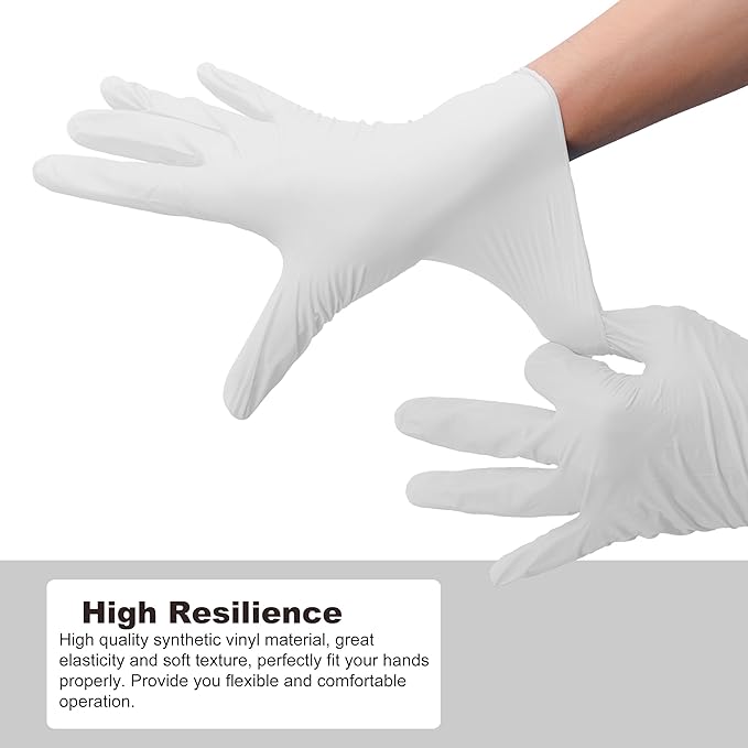 Disposable Gloves Large, Nitrile and Vinyl Blend Material Gloves, Latex Free 4 Mil 1000 Pc Food Grade Glove for Cleaning, Food Prep,Hair Dye,Tattoo, White