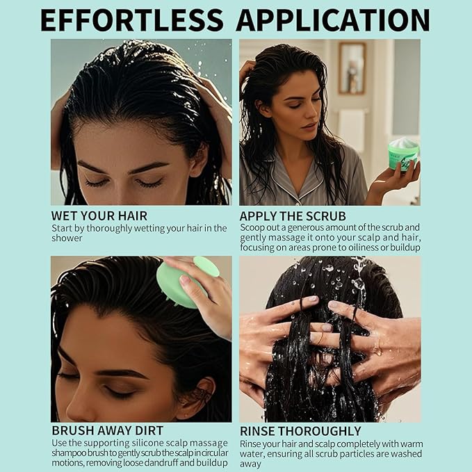 SEVICH Scalp Scrub with Massager for Hair Strengthening Version,with Rosemary Oil & Sea Salt for Remove Buildup & Oil,Strengthen Hair,100g