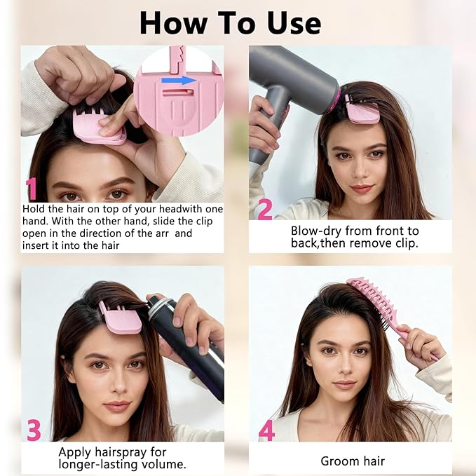 2PCS Hair Volume Clips Root Booster Clips For Women Hair Volume Clip Styling Tools Yellow