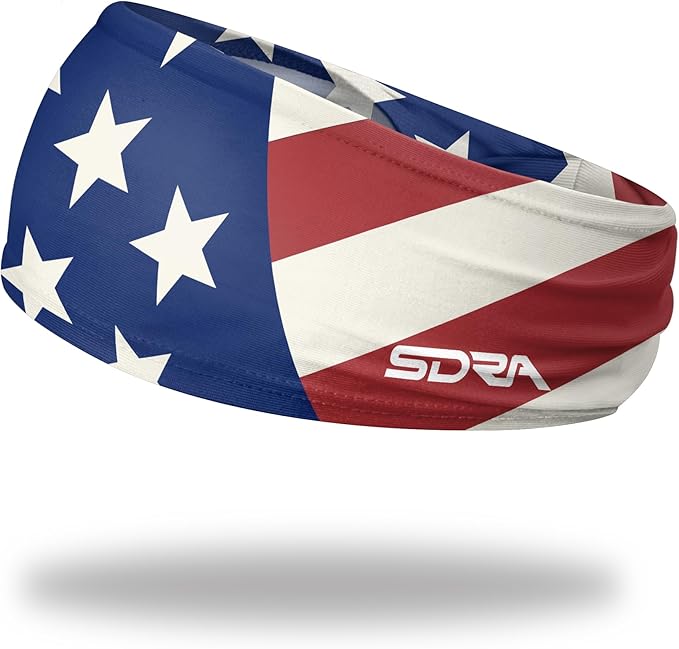 Suddora Country Flag Headbands, Wide National Flag Headbands for Sports Events, Non-Slip Fabric Sweatbands for Soccer, Tennis, Workout, Costume