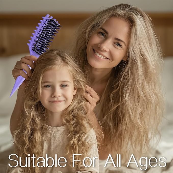 Curly Hair Brush,Curl Defining Brush for Effortlessly Defined Curls & Waves,Vented Hair Brush for Wet & Dry Hair,Women and Men,Reduces Frizz (Purple)