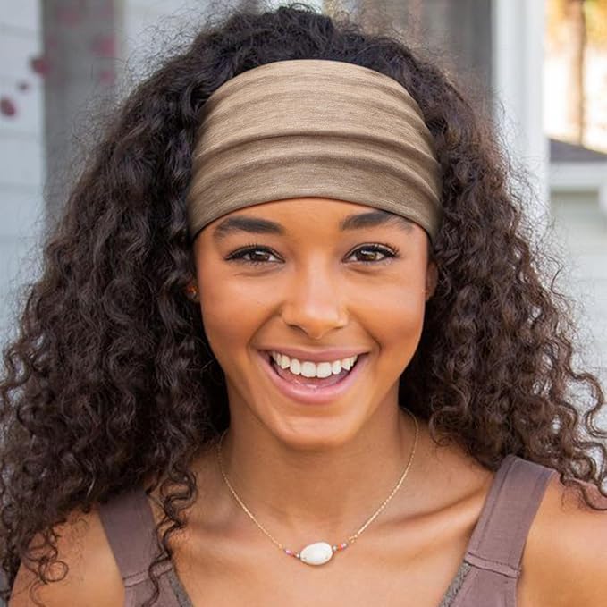 DRESHOW 6 Pack Extra Wide Headbands for Women Large Turban Headband Boho Head Wrap Elastic Hairbands Hair Twisted Knot Hair Accessories