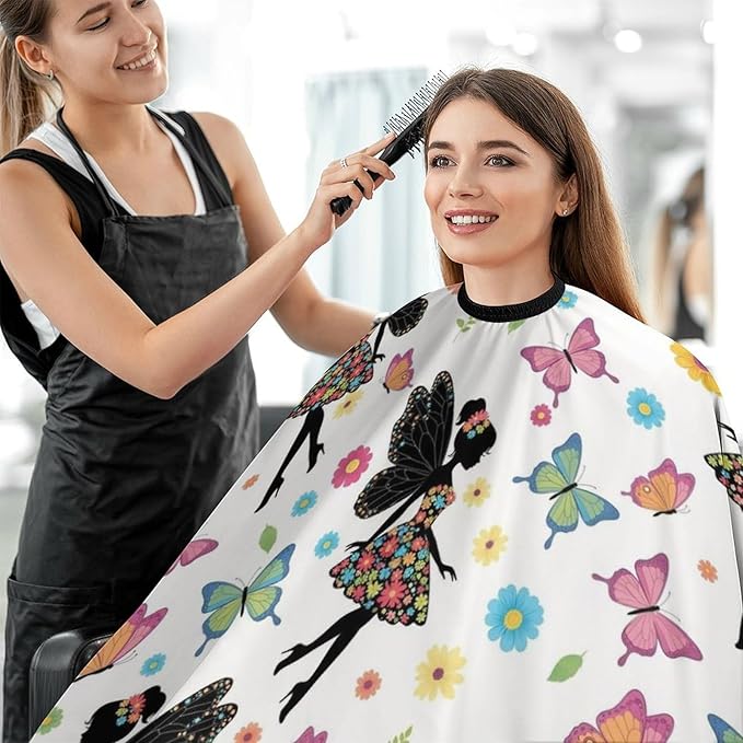 Professional Anti Static Hair Cutting Cape with Elastic Buckle, Waterproof Salon Cape for Coloring/Perming/Styling