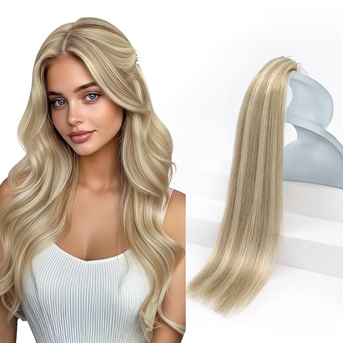 Sunny Hair Tape in Hair Extensions Human Hair, Blonde Hair Extensions Tape in Highlight Blonde Human Hair Tape in Extensions 22 inch 50G