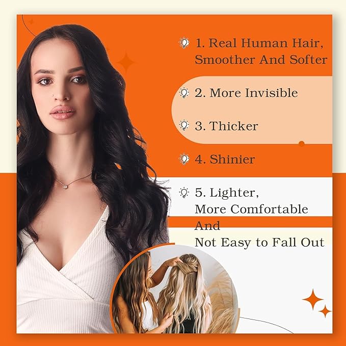 Full Shine Human Hair Tape in Hair Extensions 20 Inch Human Hair Extensions Tape in Remy Real Hair 50 Gram Color 1 Jet Black Seamless Extensions, 20 Pcs Silky Straight Brazilian Hair Natural