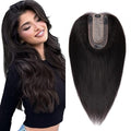 SEGO Real Human Hair Topper for Women, No Bangs Hair Topper with Anti-Slip Clips (18 Inches 1B Natural black)