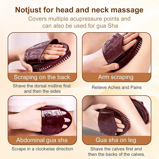 Meridian Brush Massage, 2Pcs Massage Brush for Full Body SPA Massager Relaxation, Acupressure Meridian, Scalp Massage, Full Body Relaxation Comb