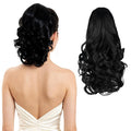 Ponytail Extension, Clip on Ponytails for Women, 12" Claw Clip in Short Curly Wavy Pony Hair Extension for Women - Black
