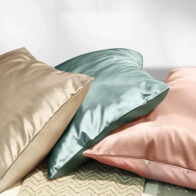 Teal Silk Pillow Cases Queen Made in USA, 100% Mulberry Silk Pillowcase with Hidden Zipper, Premium 22 Momme Cooling Acne Pillowcase, 1 Pack 20"x30" (Queen, Mineral Blue)